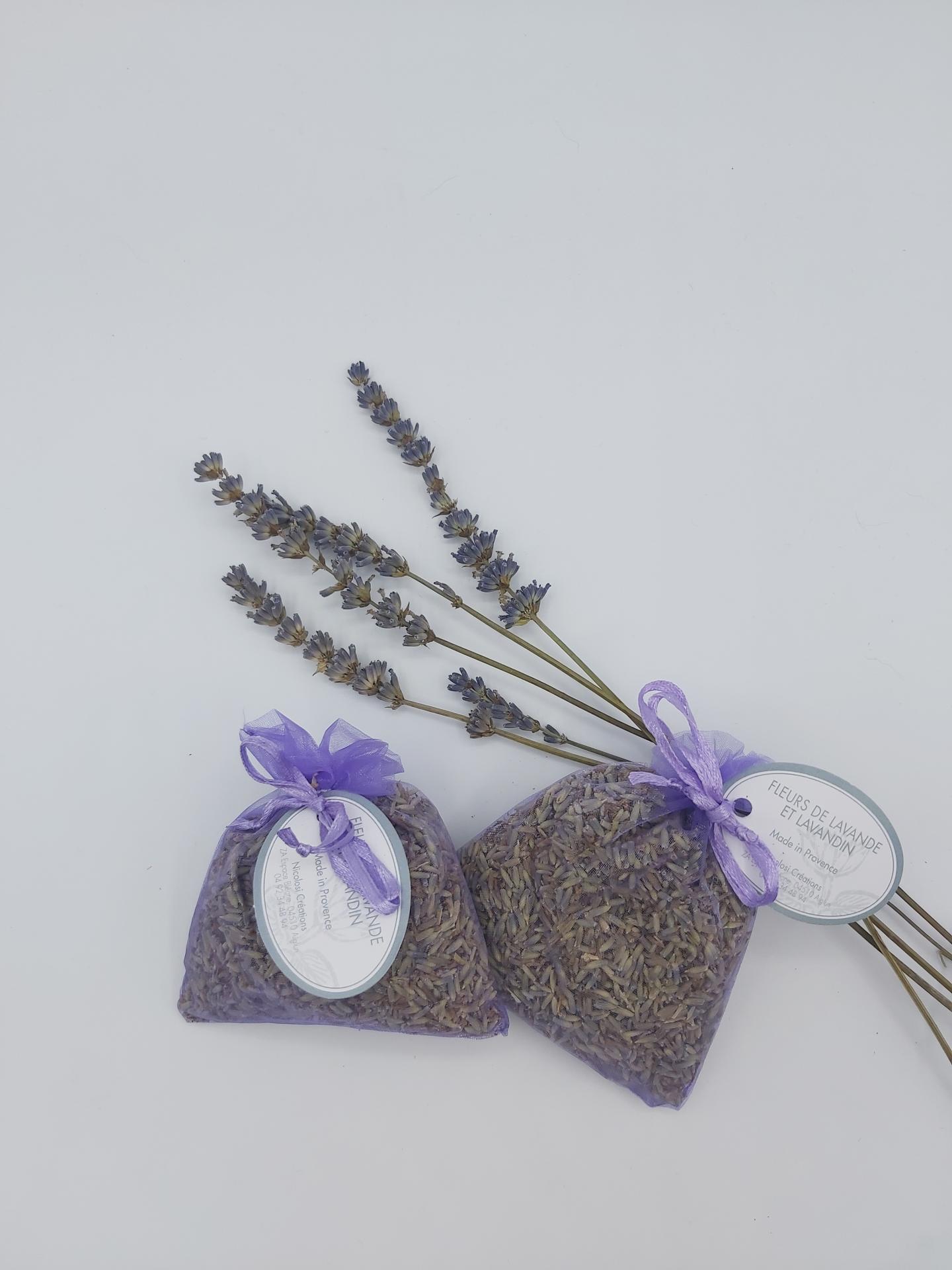 Sachet de lavande séchée naturelle Organza Mauve