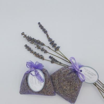 100% Natural Lavender Flower Sachet - Purple Organza